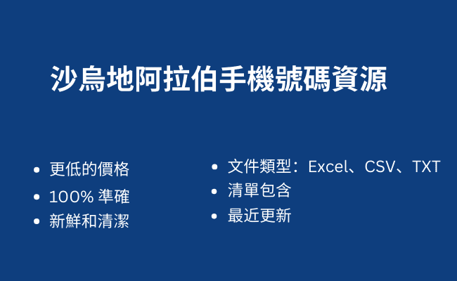 沙烏地阿拉伯手機號碼資源