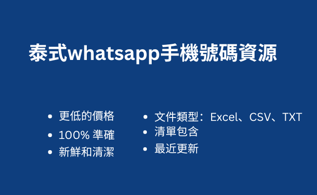 泰式whatsapp手機號碼資源